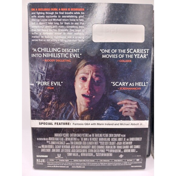 The Dark and the Wicked DVD Slipcover Shudder Horror Film 2020 With Slip Cover - Picture 3 of 9
